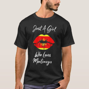 Camiseta Lip Women's Girls Love Flag Montenegro