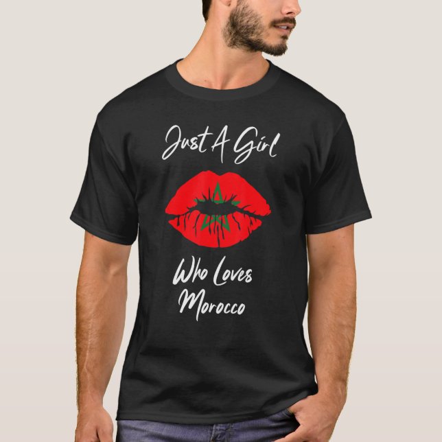 Camiseta Lip Women's Girls Love Flag Morocco (Frente)