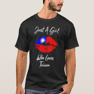 Camiseta Lip Women's Girls Love Flag Taiwan