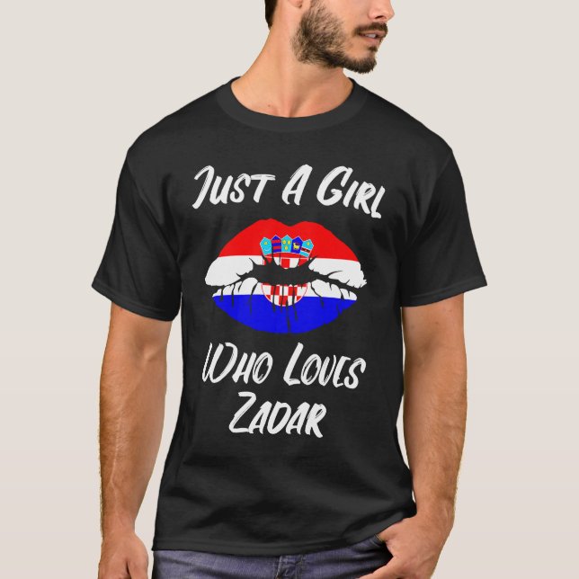 Camiseta Lips and Mouth Love Croatian Flag Zadar (Frente)