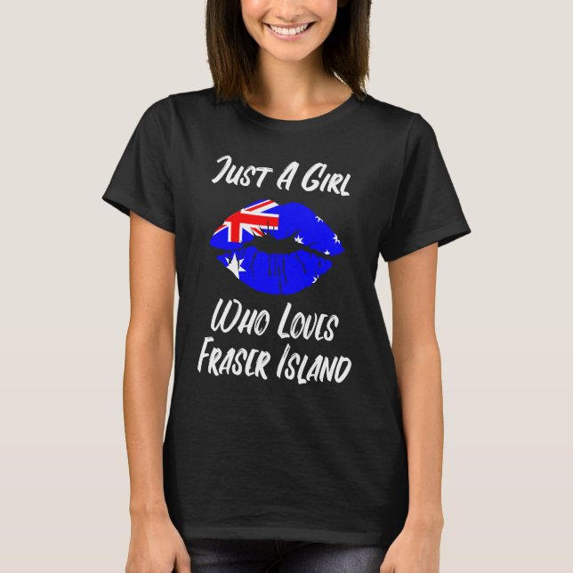 Camiseta Lips Mouth Love Australian Flag Fraser Island (Frente)