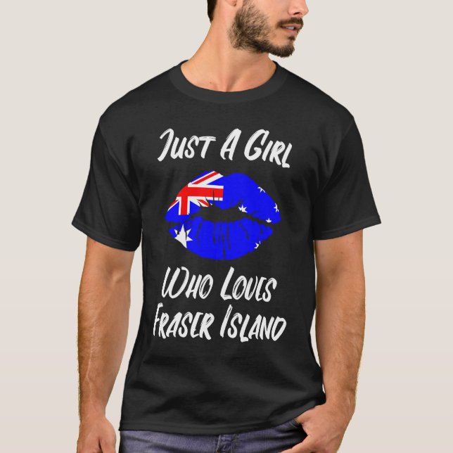 Camiseta Lips Mouth Love Australian Flag Fraser Island (Frente)