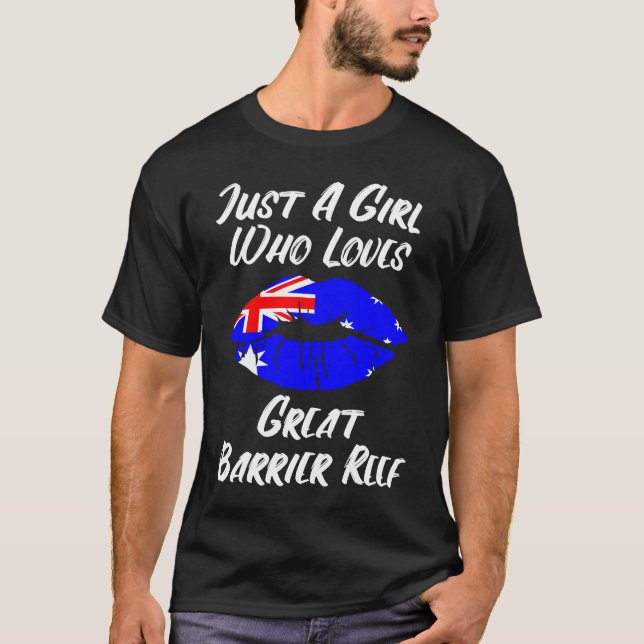 Camiseta Lips Mouth Love Australian Flag Great Barrier Reef (Frente)
