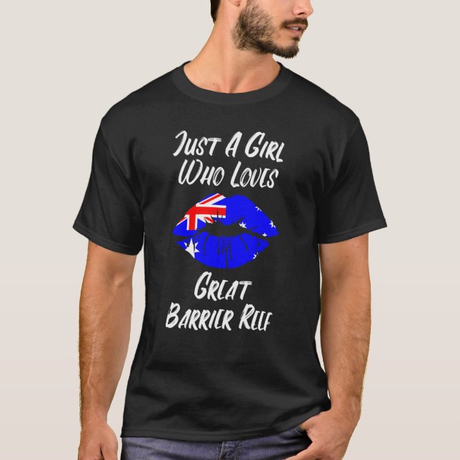 Camiseta Lips Mouth Love Australian Flag Great Barrier Reef (Frente)