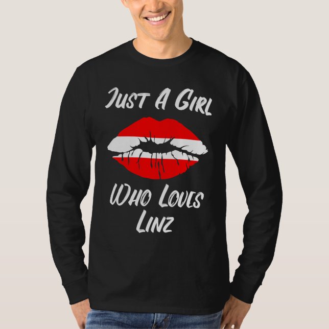 Camiseta Lips Mouth Love Austria Flag Linz (Frente)