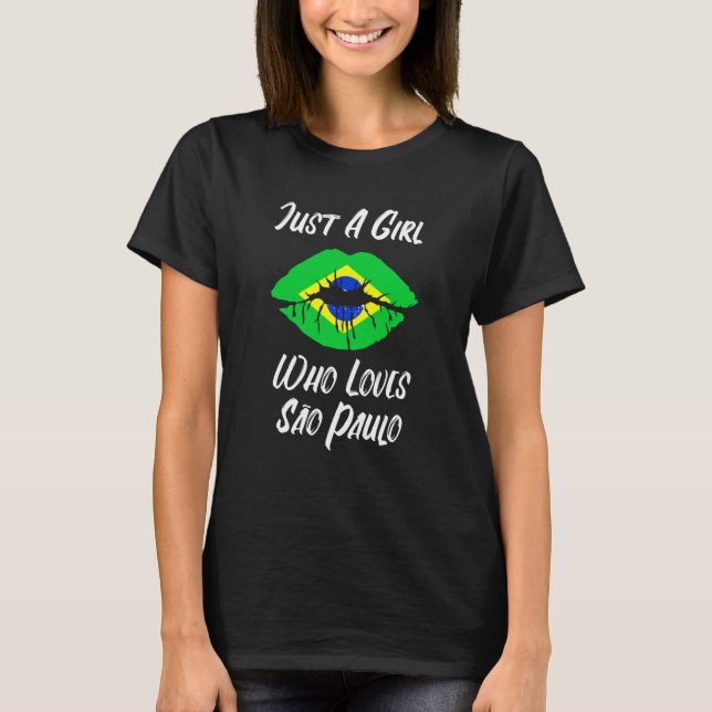 Camiseta Lips Mouth Love Brazilian Flag Sao Paulo (Frente)
