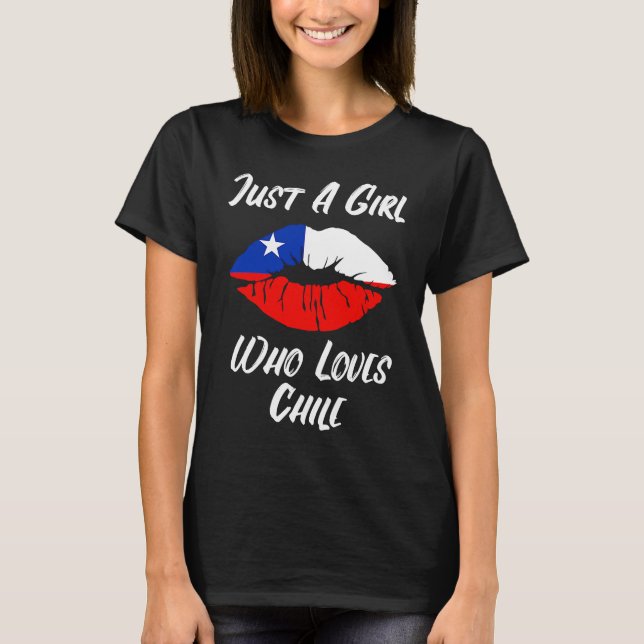 Camiseta Lips Mouth Love Chillean Flag Chile (Frente)