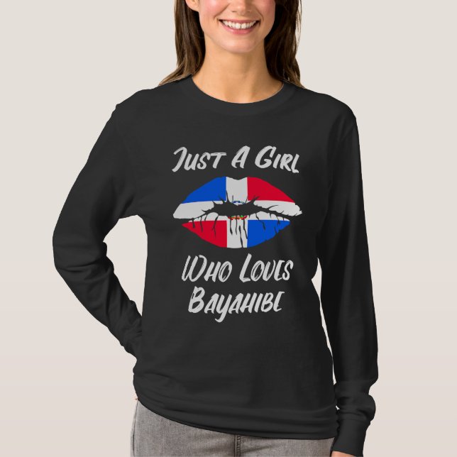 Camiseta Lips Mouth Love Dominican Republic Flag Bayahibe (Frente)