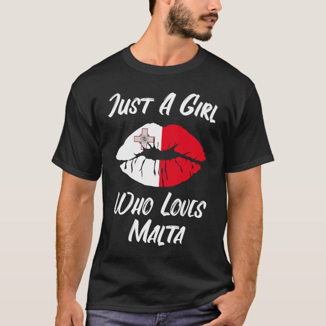 Camiseta Lips Mouth Love Flag Malta (Frente)