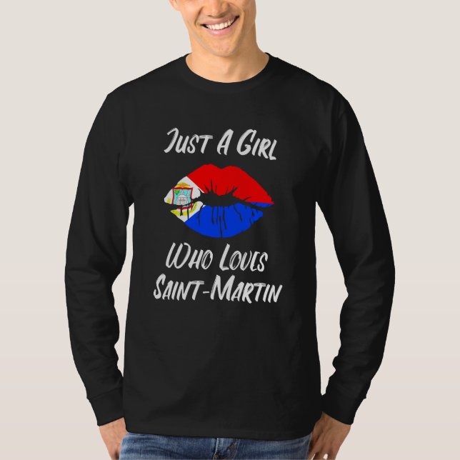 Camiseta Lips Mouth Love Flag St Maarten (Frente)