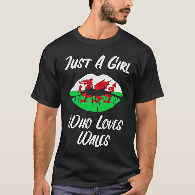 Camiseta Lips Mouth Love Flag Wales (Frente)