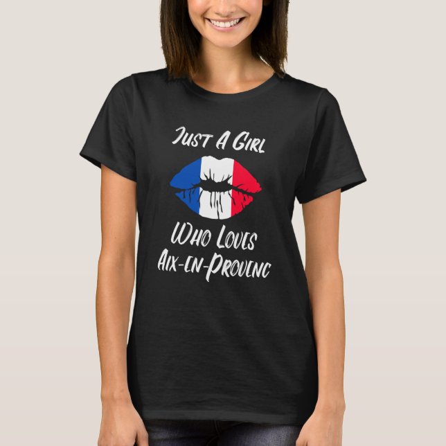 Camiseta Lips Mouth Love French Flag Aix en Provence (Frente)