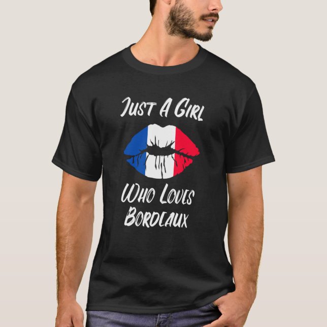 Camiseta Lips Mouth Love French Flag Bordeaux (Frente)