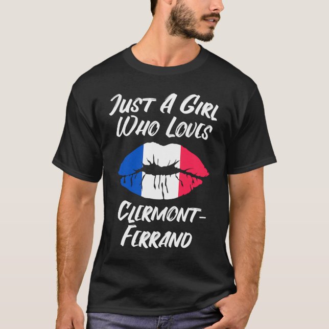 Camiseta Lips Mouth Love French Flag Clermont Ferrand (Frente)