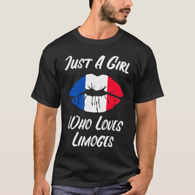 Camiseta Lips Mouth Love French Flag Limoges (Frente)