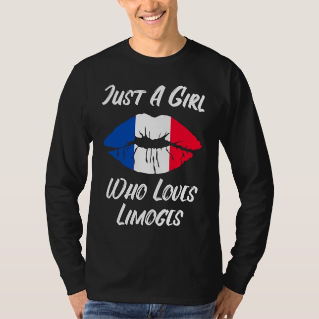 Camiseta Lips Mouth Love French Flag Limoges (Frente)