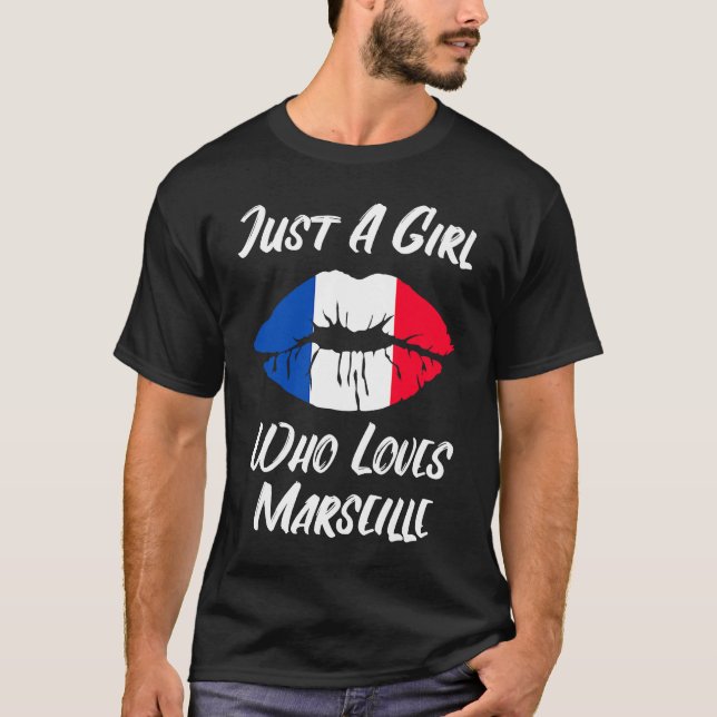 Camiseta Lips Mouth Love French Flag Marseille (Frente)