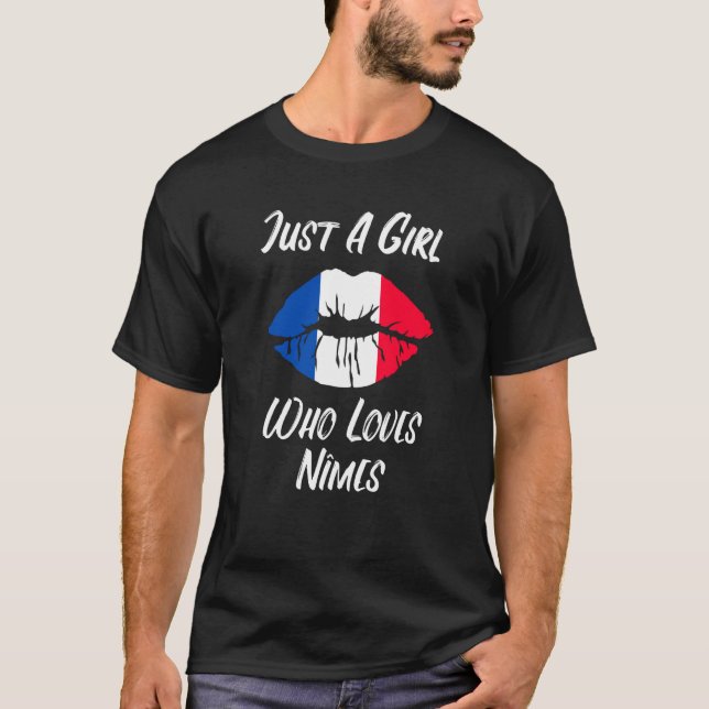 Camiseta Lips Mouth Love French Flag Nimes (Frente)