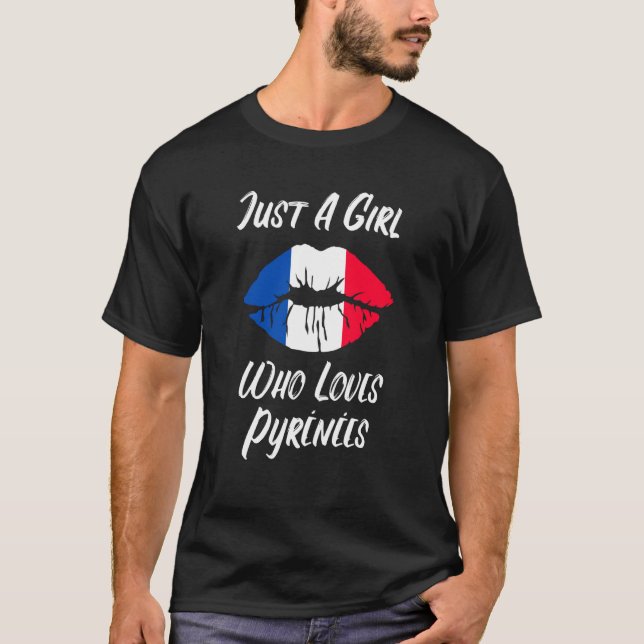 Camiseta Lips Mouth Love French Flag Pyrenees (Frente)