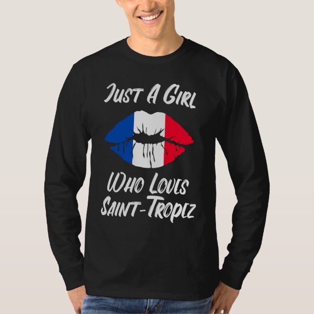 Camiseta Lips Mouth Love French Flag Saint Tropez (Frente)