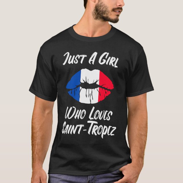 Camiseta Lips Mouth Love French Flag Saint Tropez (Frente)