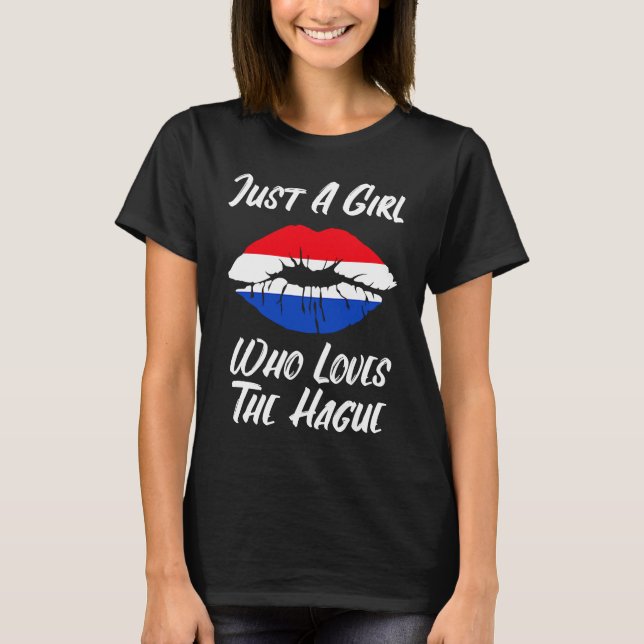 Camiseta Lips Mouth Love Holland Flag Den Hague (Frente)