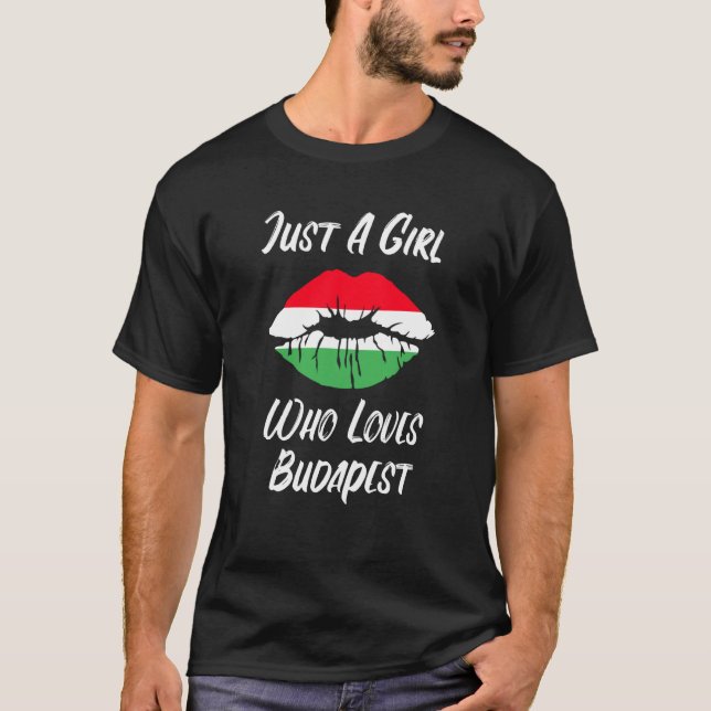 Camiseta Lips Mouth Love Hungarian Flag Budapest (Frente)