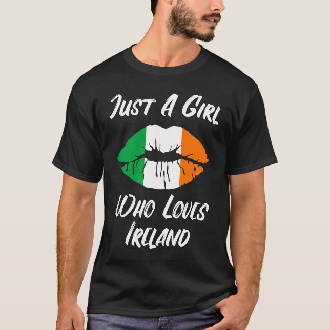 Camiseta Lips Mouth Love Irish Flag Ireland (Frente)