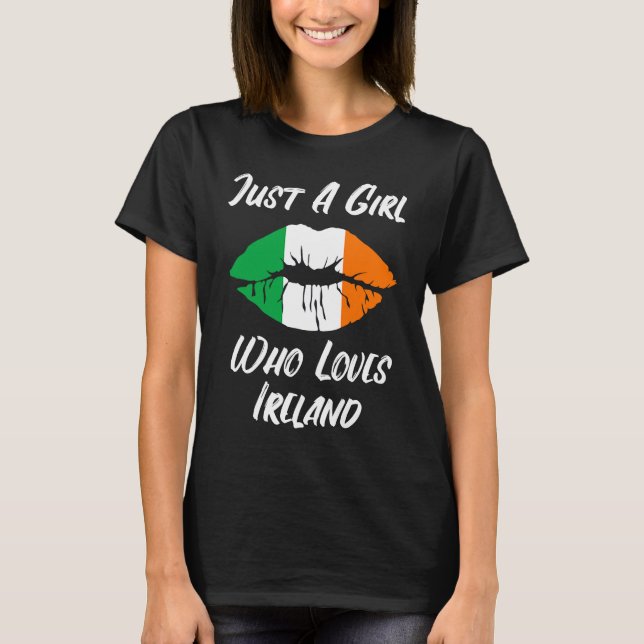 Camiseta Lips Mouth Love Irish Flag Ireland (Frente)