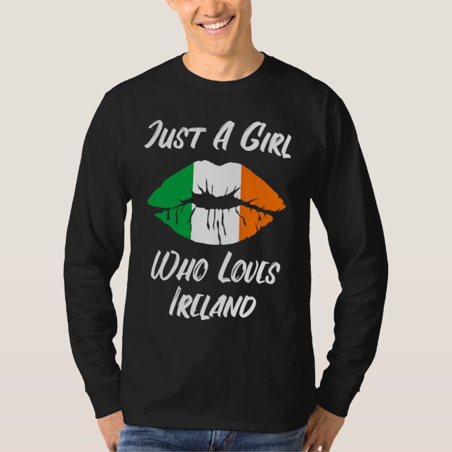 Camiseta Lips Mouth Love Irish Flag Ireland (Frente)