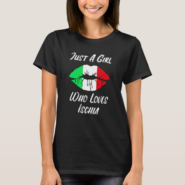 Camiseta Lips Mouth Love Italian Flag Ischia (Frente)