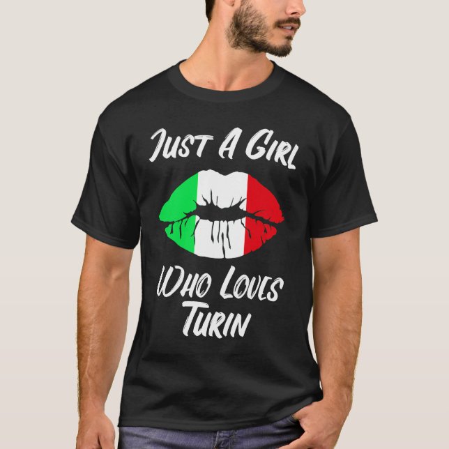 Camiseta Lips Mouth Love Italian Flag Turin (Frente)