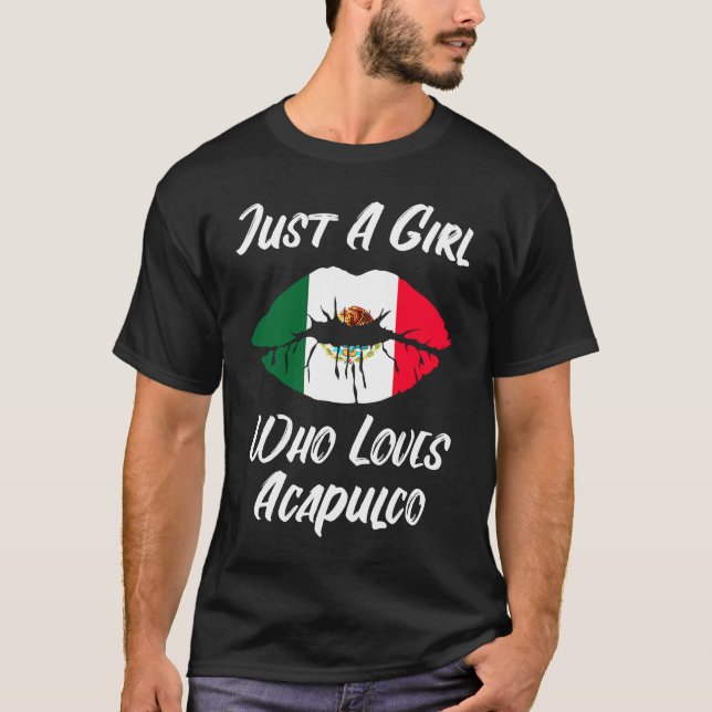 Camiseta Lips Mouth Love Mexican Flag Acapulco (Frente)