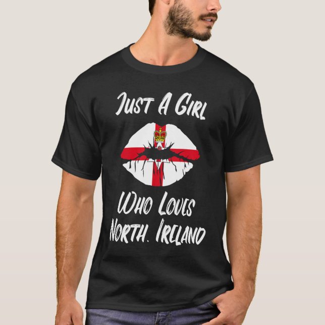 Camiseta Lips Mouth Love Northern Ireland Flag (Frente)