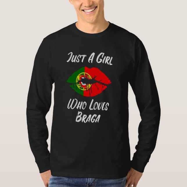 Camiseta Lips Mouth Love Portuguese Flag Braga (Frente)