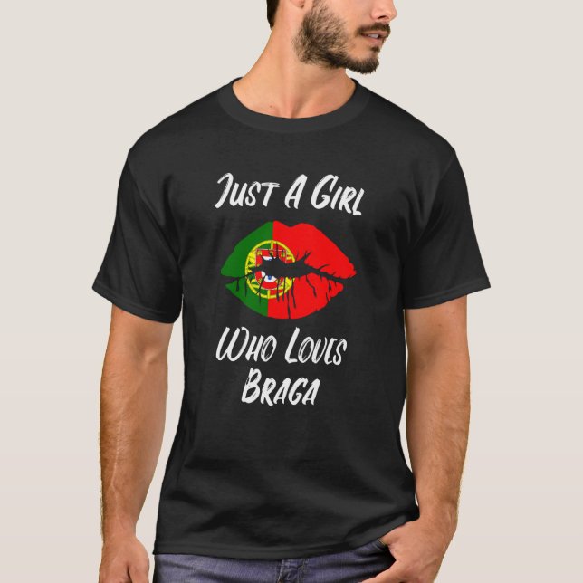 Camiseta Lips Mouth Love Portuguese Flag Braga (Frente)