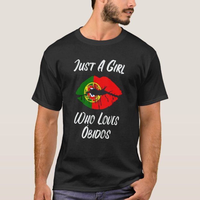 Camiseta Lips Mouth Love Portuguese Flag Obidos (Frente)