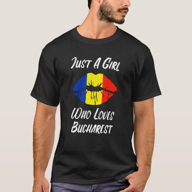 Camiseta Lips Mouth Love Romanian Flag Bukarest (Frente)