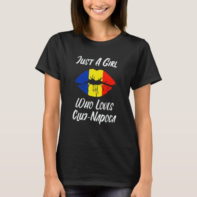 Camiseta Lips Mouth Love Romanian Flag Cluj Napoca (Frente)