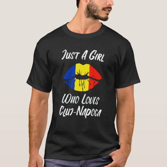 Camiseta Lips Mouth Love Romanian Flag Cluj Napoca (Frente)