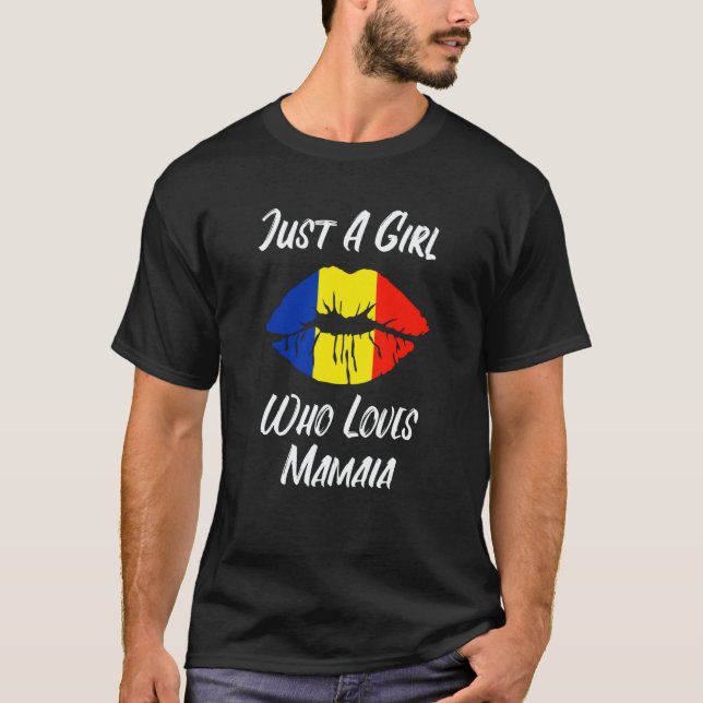 Camiseta Lips Mouth Love Romanian Flag Mamaia (Frente)