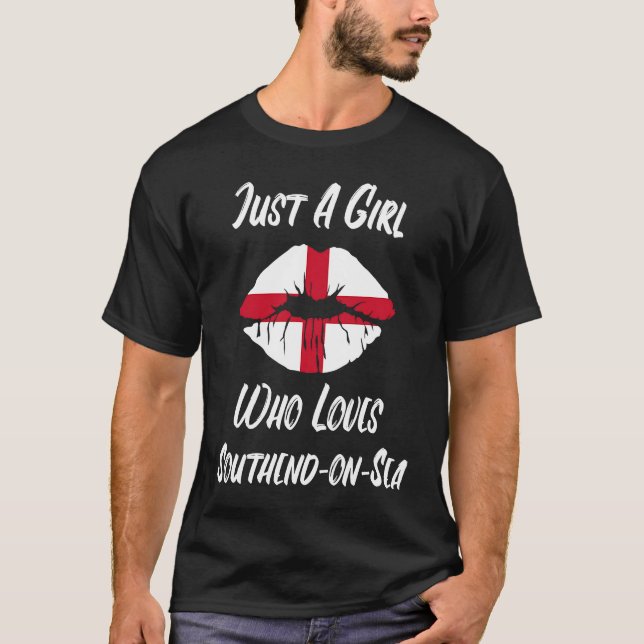 Camiseta Lips Mouth Love Saint George's Cross Flag Southend (Frente)
