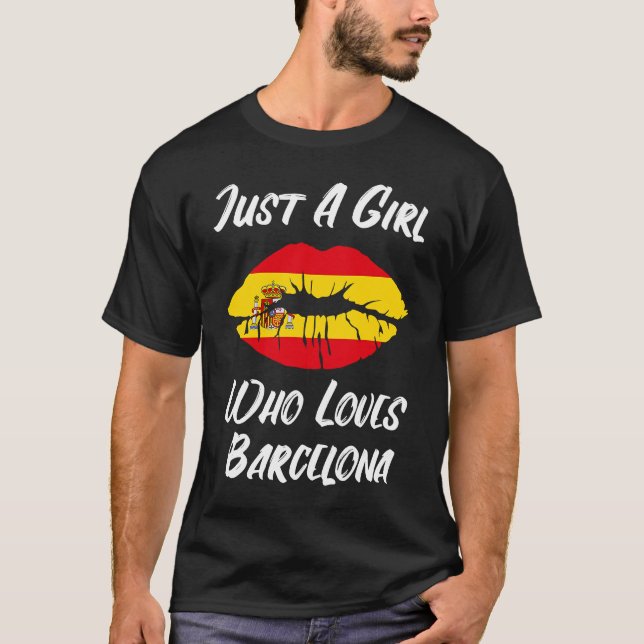 Camiseta Lips Mouth Love Spanish Flag Barcelona (Frente)