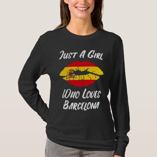 Camiseta Lips Mouth Love Spanish Flag Barcelona (Frente)