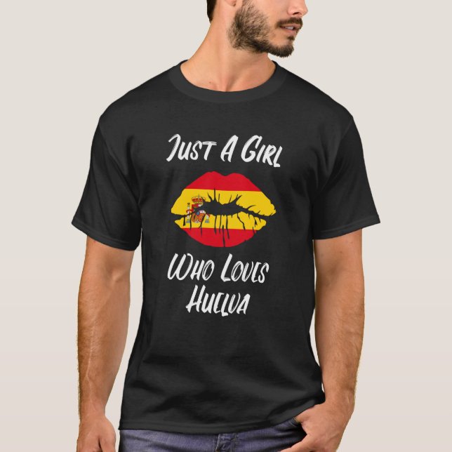 Camiseta Lips Mouth Love Spanish Flag Huelva (Frente)