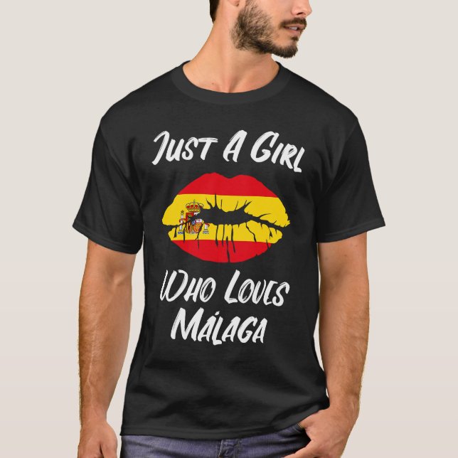 Camiseta Lips Mouth Love Spanish Flag Malaga (Frente)
