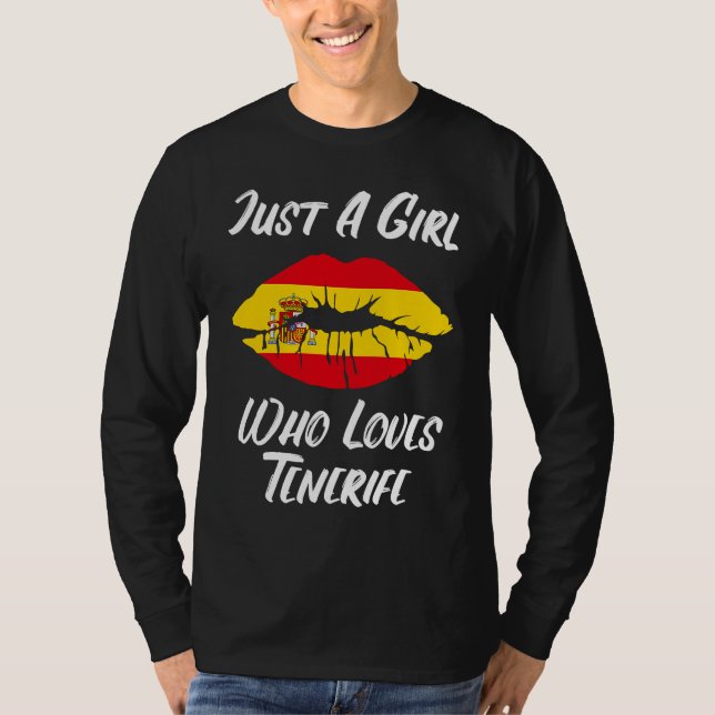 Camiseta Lips Mouth Love Spanish Flag Tenerife (Frente)