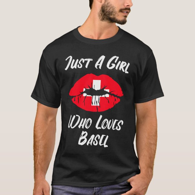 Camiseta Lips Mouth Love Switzerland Flag Basel (Frente)