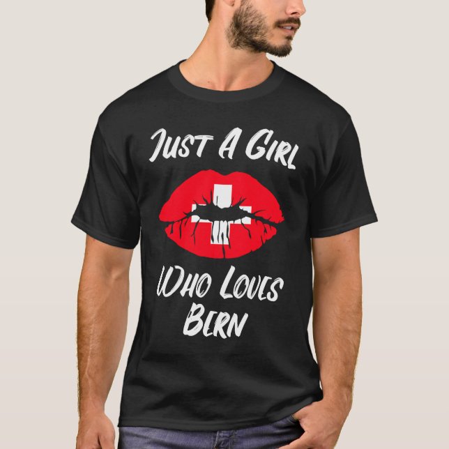 Camiseta Lips Mouth Love Switzerland Flag Bern (Frente)