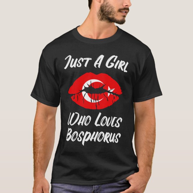 Camiseta Lips Mouth Love Turkish Flag Bosporus (Frente)